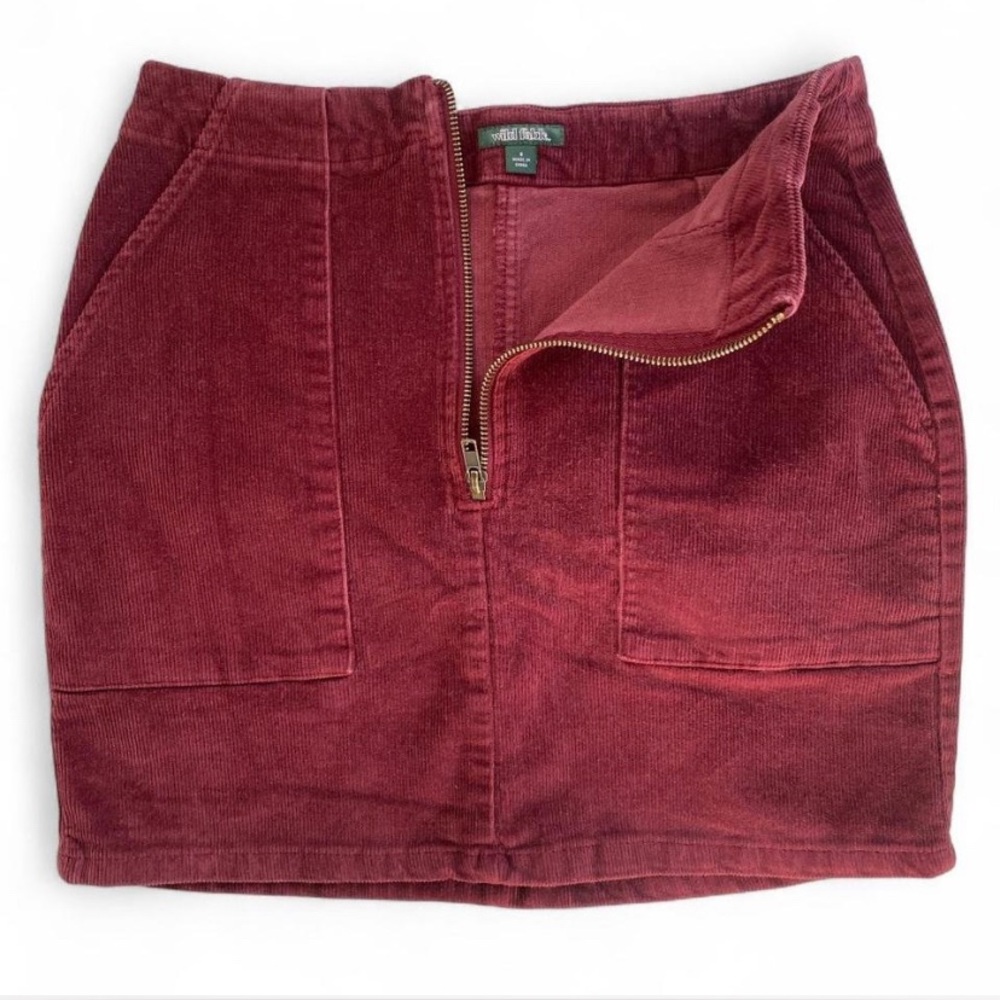 Wild Fable Burgundy Corduroy Mini Skirt